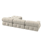 Canapé modulable 5 places en velours – Design capitonné, plusieurs coloris