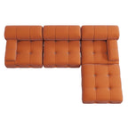 Canapé modulable 5 places en velours – Design capitonné, plusieurs coloris