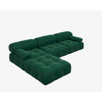 Canapé modulable 5 places en velours – Design capitonné, plusieurs coloris