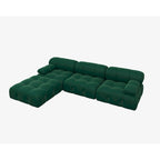 Canapé modulable 5 places en velours – Design capitonné, plusieurs coloris