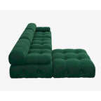 Canapé modulable 5 places en velours – Design capitonné, plusieurs coloris