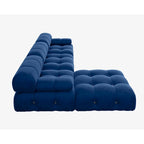 Canapé modulable 5 places en velours – Design capitonné, plusieurs coloris
