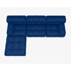Canapé modulable 5 places en velours – Design capitonné, plusieurs coloris