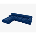 Canapé modulable 5 places en velours – Design capitonné, plusieurs coloris