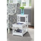 Table d'appoint à 2 niveaux pour fauteuil/canapé