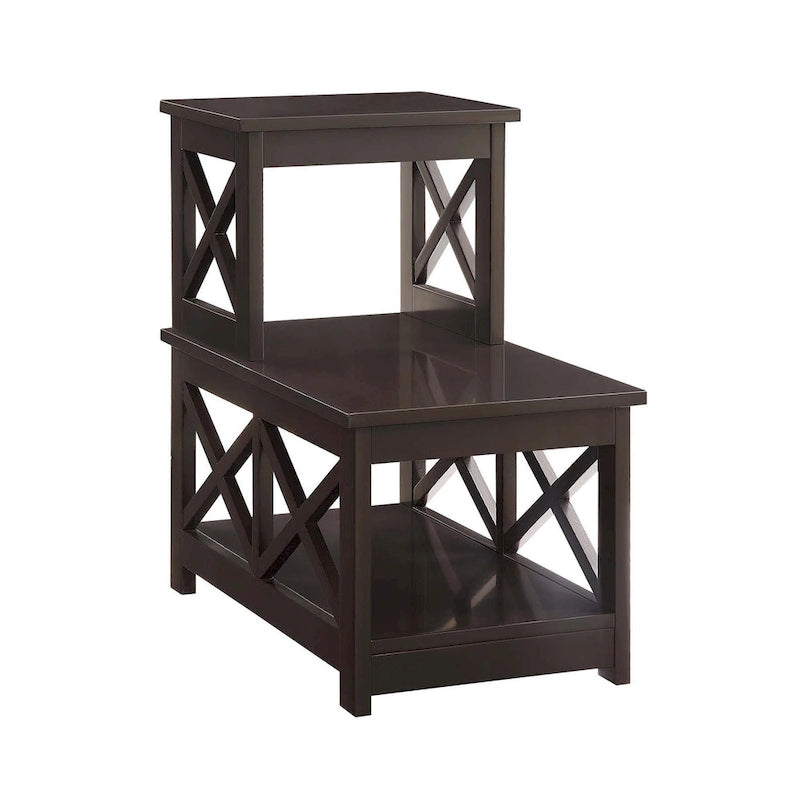 Table d'appoint à 2 niveaux pour fauteuil/canapé