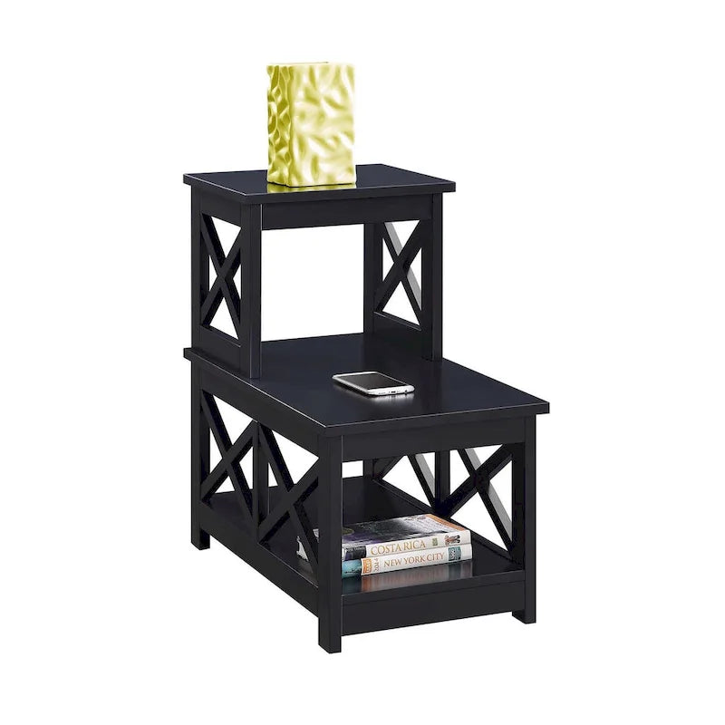 Table d'appoint à 2 niveaux pour fauteuil/canapé