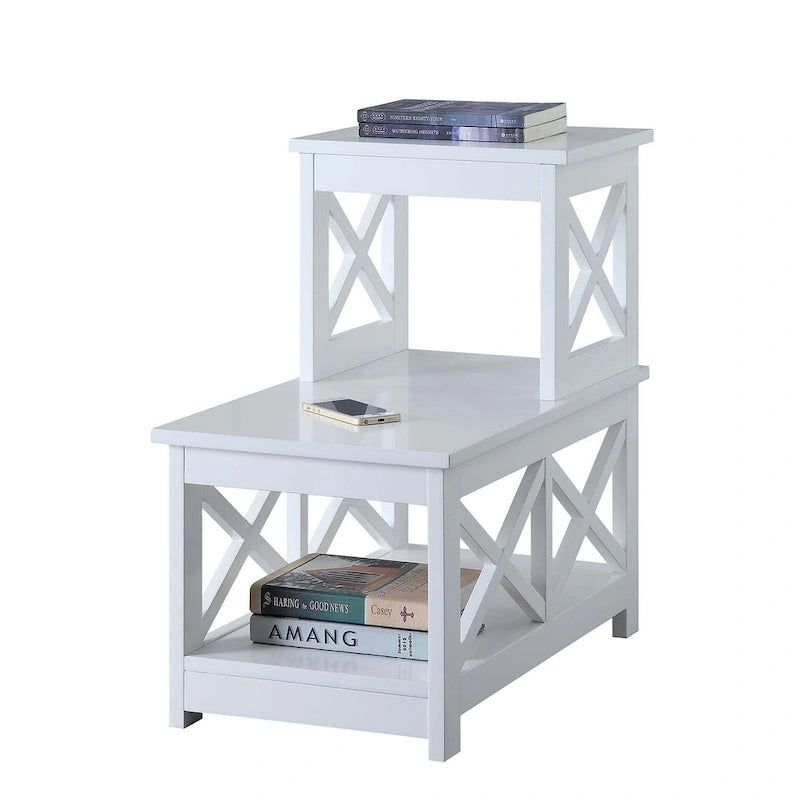 Table d'appoint à 2 niveaux pour fauteuil/canapé