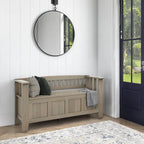 Banc de rangement d'entrée en bois massif de 122 cm