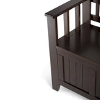 Banc de rangement d'entrée en bois massif de 122 cm