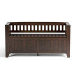 Banc de rangement d'entrée en bois massif de 122 cm