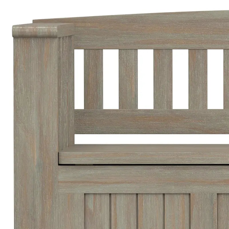 Banc de rangement d'entrée en bois massif de 122 cm