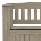 Banc de rangement d'entrée en bois massif de 122 cm