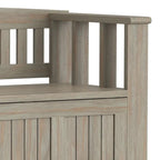 Banc de rangement d'entrée en bois massif de 122 cm