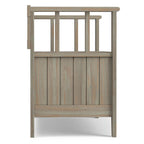 Banc de rangement d'entrée en bois massif de 122 cm