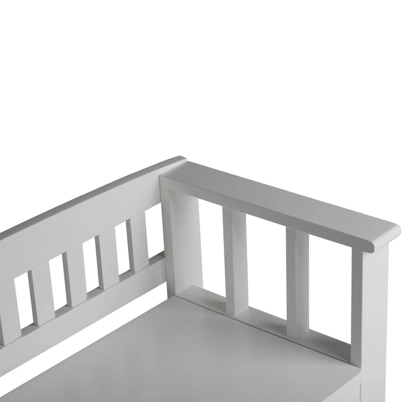 Banc de rangement d'entrée en bois massif de 122 cm