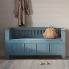 Banc de rangement d'entrée en bois massif de 122 cm