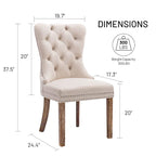 Chaise de salle à manger de luxe rembourrée en velours avec pieds en bois massif