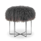 Pouf mongol en vraie peau de mouton