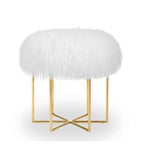 Pouf mongol en vraie peau de mouton