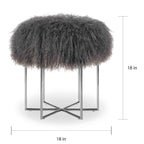 Pouf mongol en vraie peau de mouton