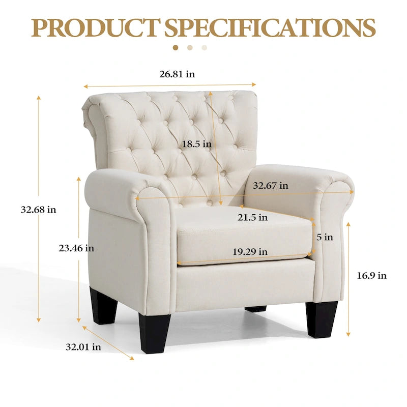 Fauteuil club Accent avec accoudoirs et siège rembourré