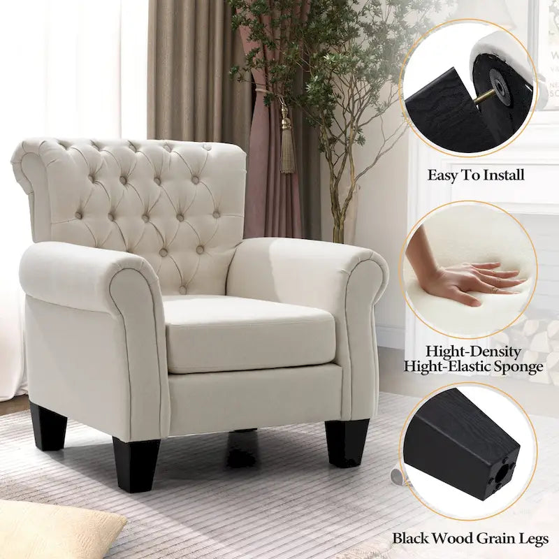 Fauteuil club Accent avec accoudoirs et siège rembourré