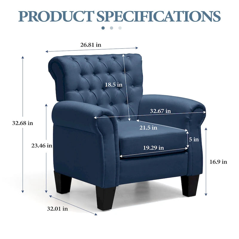 Fauteuil club Accent avec accoudoirs et siège rembourré