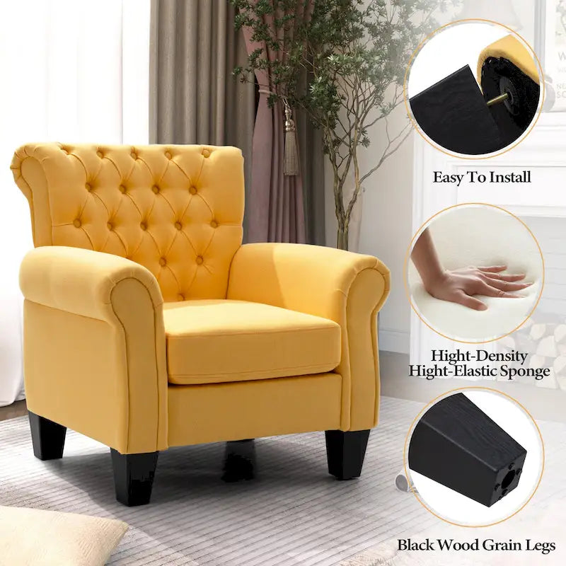 Fauteuil club Accent avec accoudoirs et siège rembourré