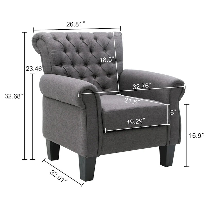 Fauteuil club Accent avec accoudoirs et siège rembourré