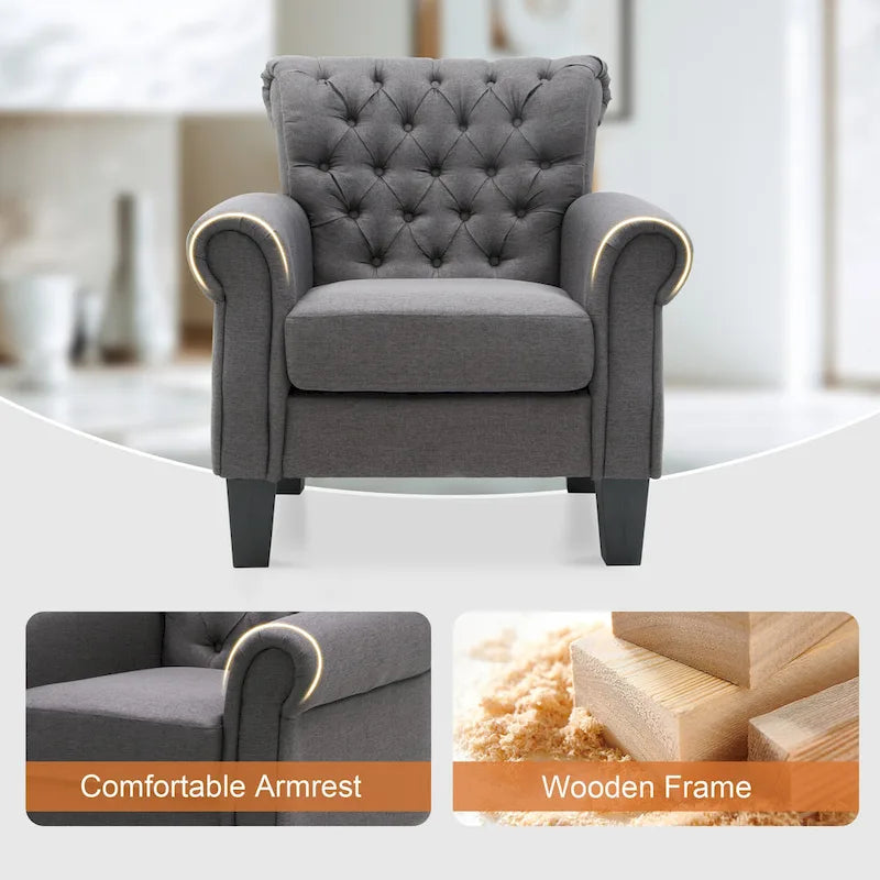 Fauteuil club Accent avec accoudoirs et siège rembourré