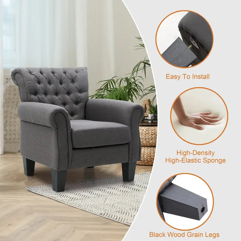 Fauteuil club Accent avec accoudoirs et siège rembourré