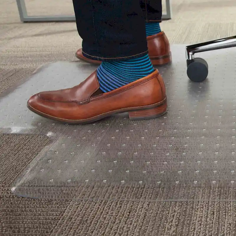 Tapis de protection de sol en PVC à picots pour chaise de bureau et moquette standard