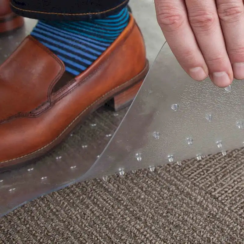 Tapis de protection de sol en PVC à picots pour chaise de bureau et moquette standard