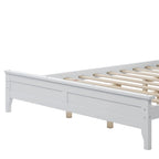 Lit plateforme queen moderne en bois massif blanc