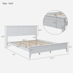 Lit plateforme queen moderne en bois massif blanc