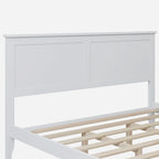 Lit plateforme queen moderne en bois massif blanc