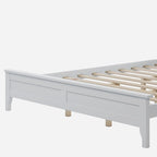 Lit plateforme queen moderne en bois massif blanc