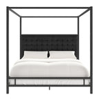 Lit à baldaquin king-size avec cadre en nickel noir