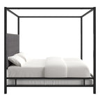 Lit à baldaquin king-size avec cadre en nickel noir