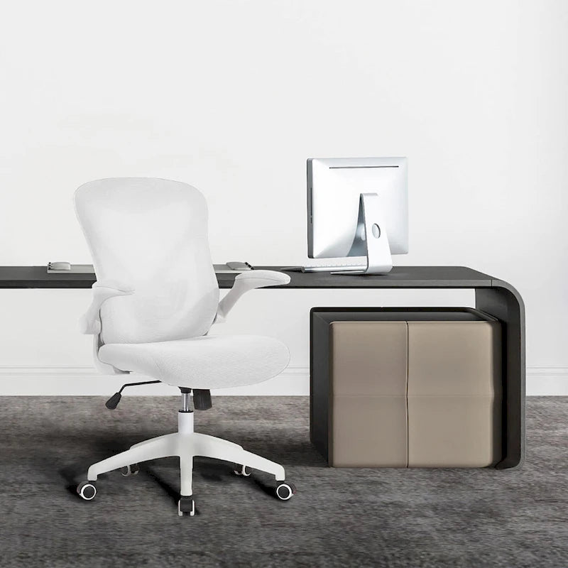 Fauteuil de bureau ergonomique en maille avec base en nylon et mécanisme d'inclinaison