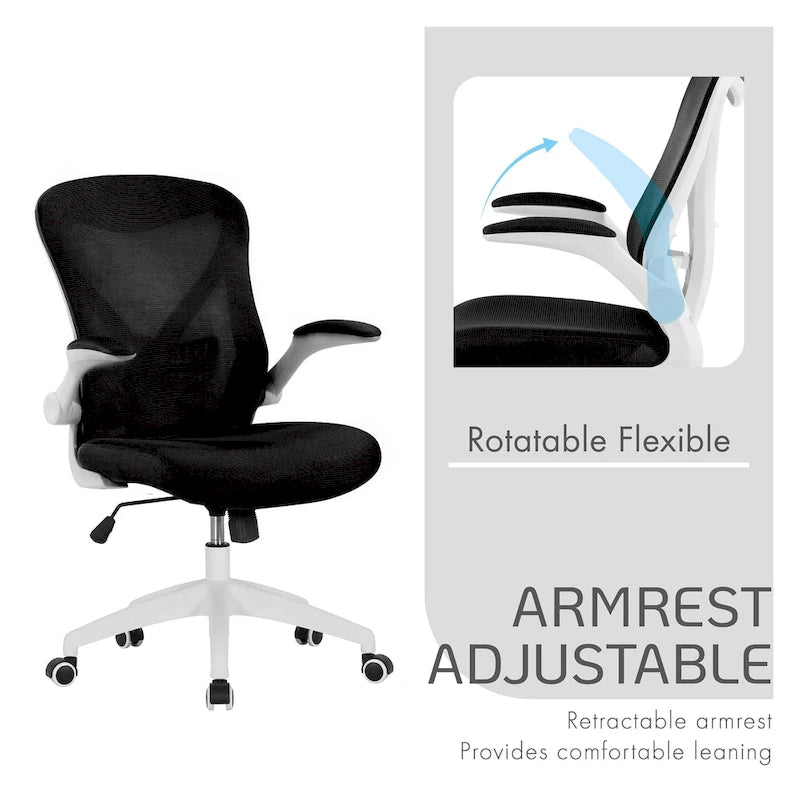 Fauteuil de bureau ergonomique en maille avec base en nylon et mécanisme d'inclinaison