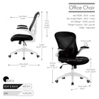 Fauteuil de bureau ergonomique en maille avec base en nylon et mécanisme d'inclinaison