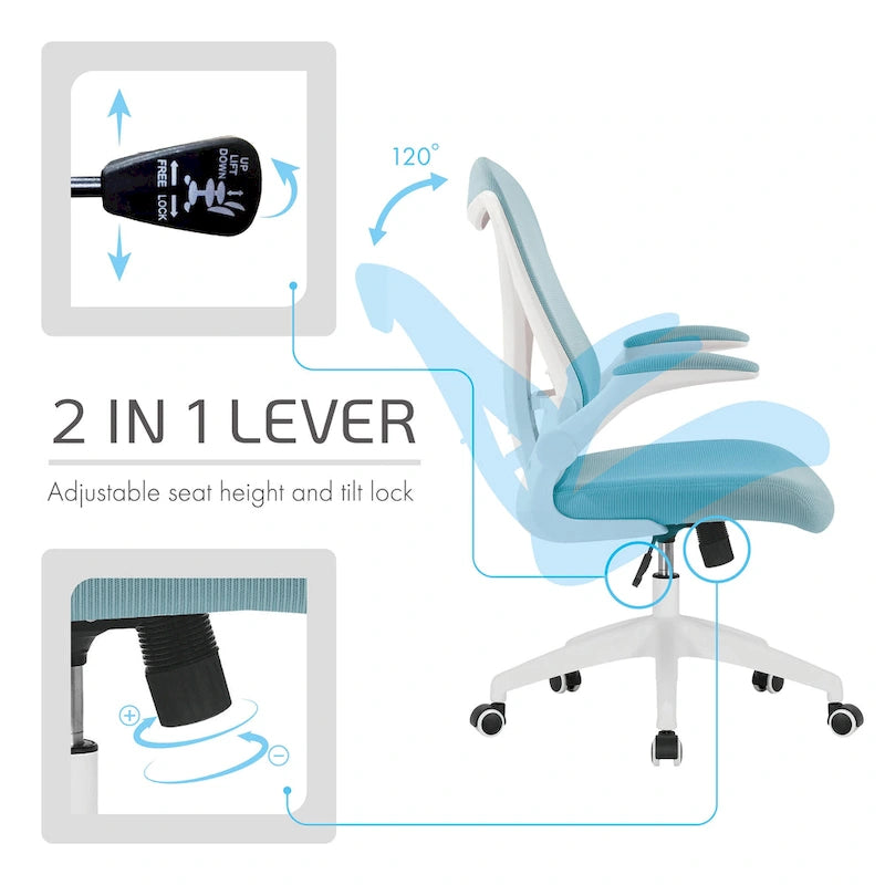 Fauteuil de bureau ergonomique en maille avec base en nylon et mécanisme d'inclinaison