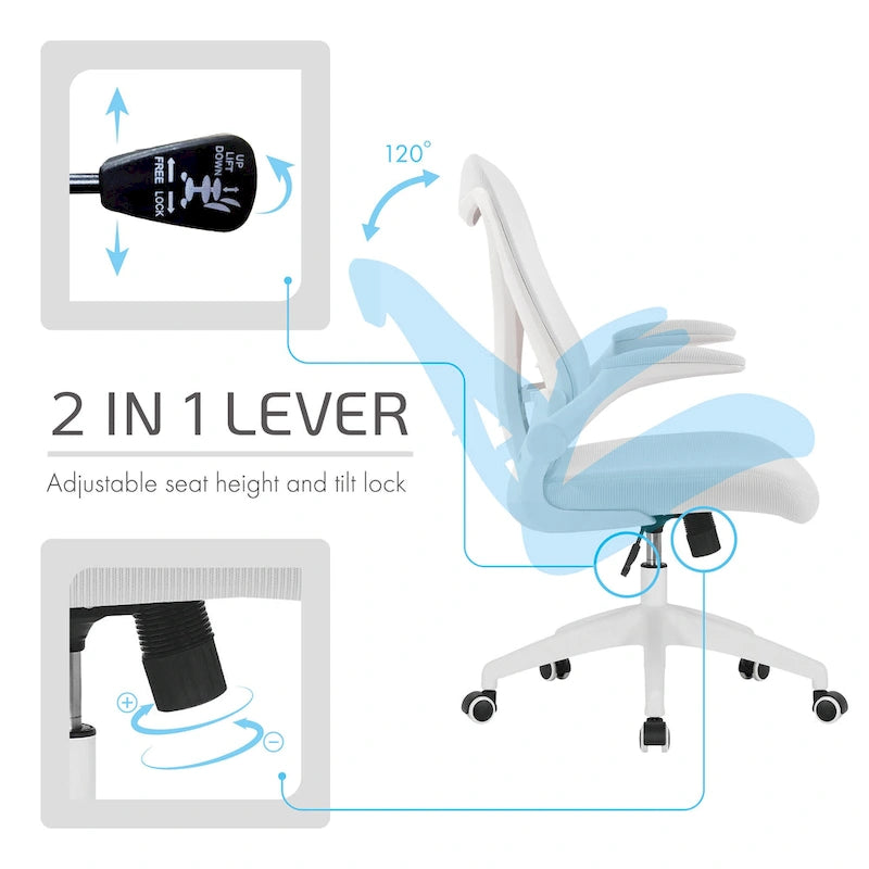 Fauteuil de bureau ergonomique en maille avec base en nylon et mécanisme d'inclinaison