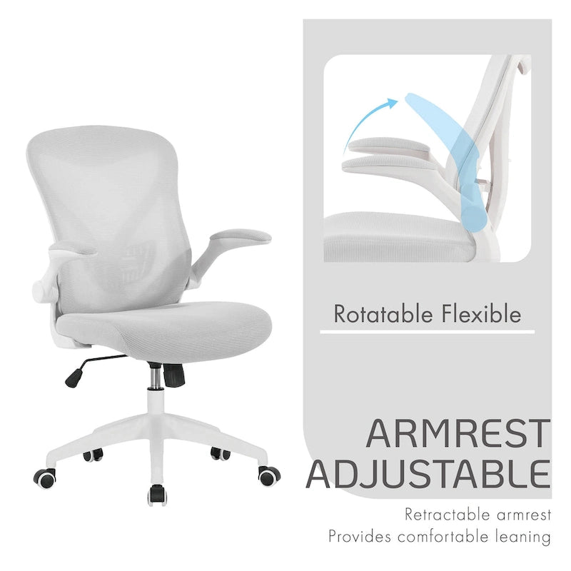 Fauteuil de bureau ergonomique en maille avec base en nylon et mécanisme d'inclinaison