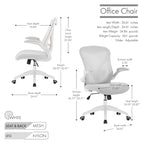 Fauteuil de bureau ergonomique en maille avec base en nylon et mécanisme d'inclinaison