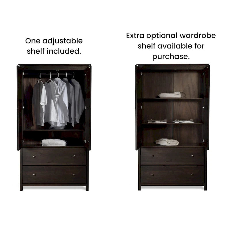 Armoire 2 portes Shaker en bois massif