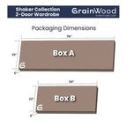 Armoire 2 portes Shaker en bois massif