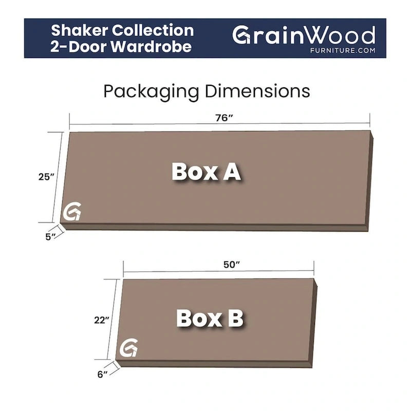 Armoire 2 portes Shaker en bois massif